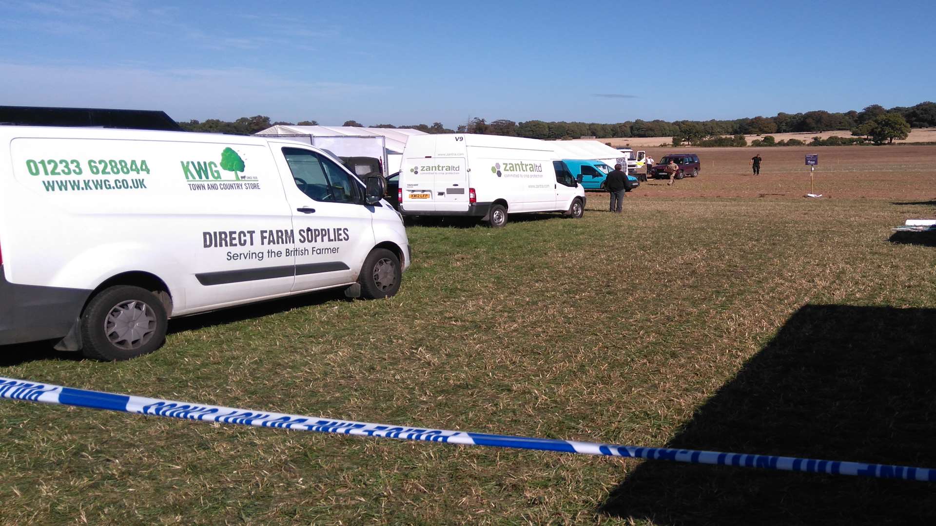 Police cordoned off the field. Photo: Victoria Sharples