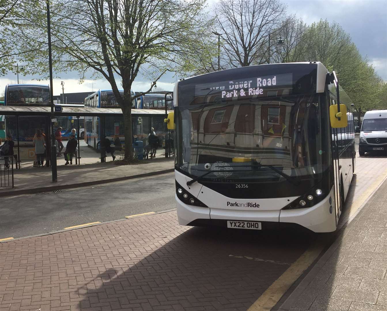 The newest bus we found in Canterbury bus station was a '22 plate park and ride bus