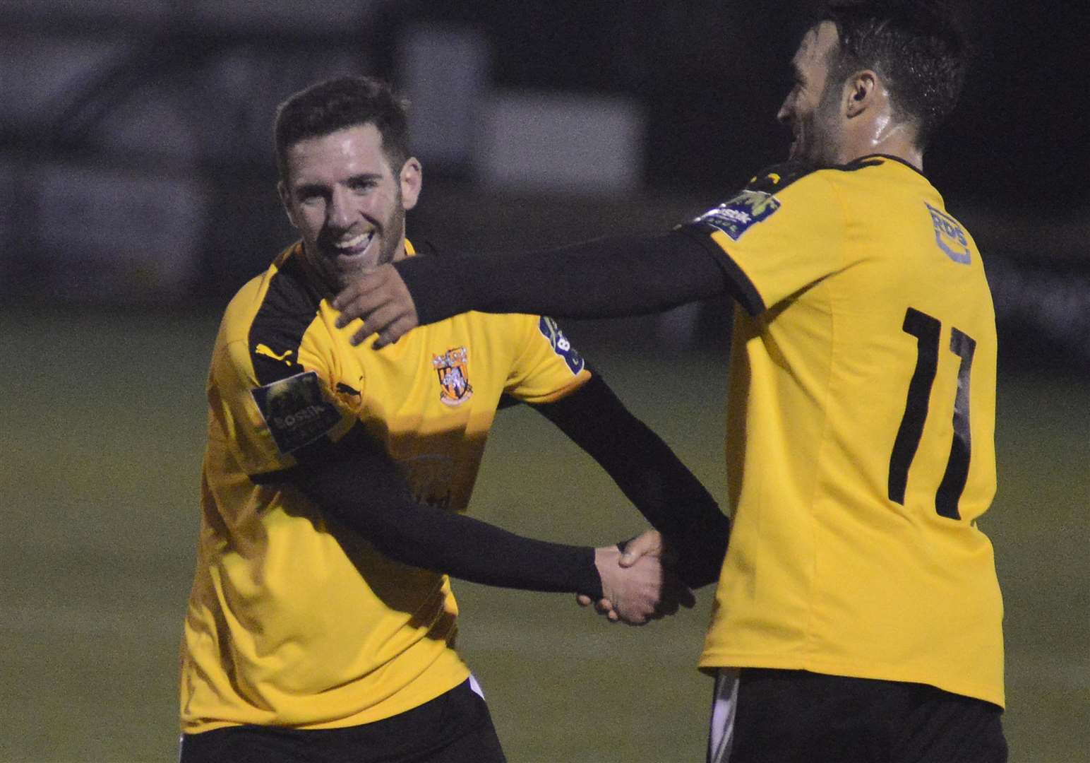 Ian Draycott celebrates another goal for Folkestone Picture: Paul Amos