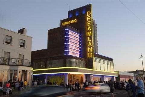 Dreamland's entrance on Margate seafront