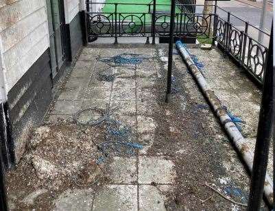 Faeces piling up on the patio balcony. Picture: Stephen Langer Associates Ltd