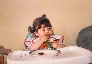Kira, pictured as a toddler, loved food up until her illness