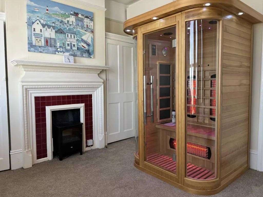 The unique infra-red sauna is at the foot of the bed. Picture: Cooke and Co
