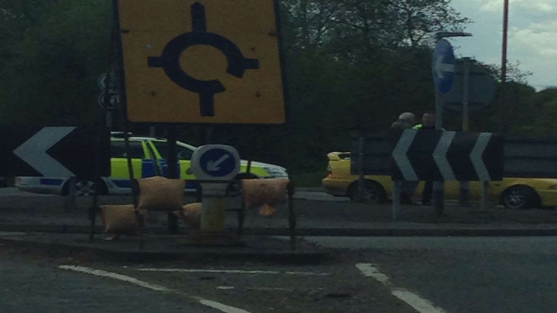 Police at the roundabout