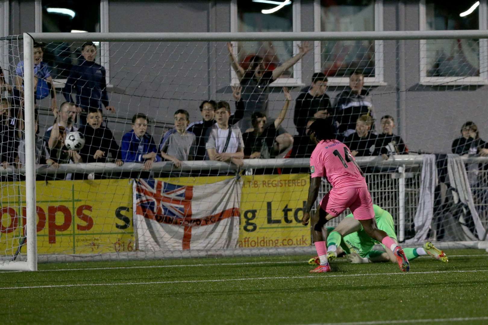 Ade Azeez scores his second of the game as Dartford go 5-2 up Picture: PSP Images