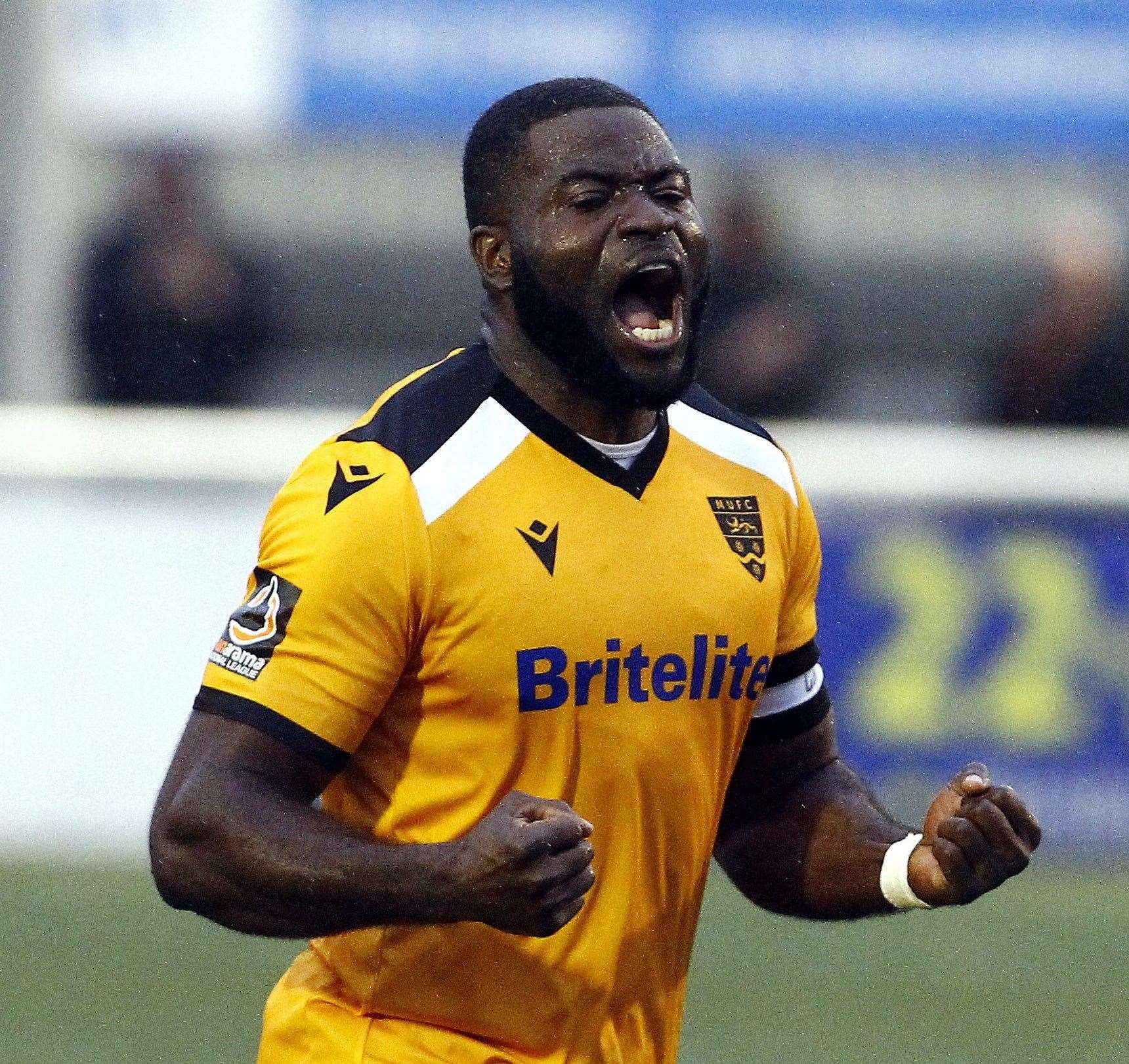 George Elokobi wants to give Maidstone fans something to shout about at Tonbridge Picture: Sean Aidan