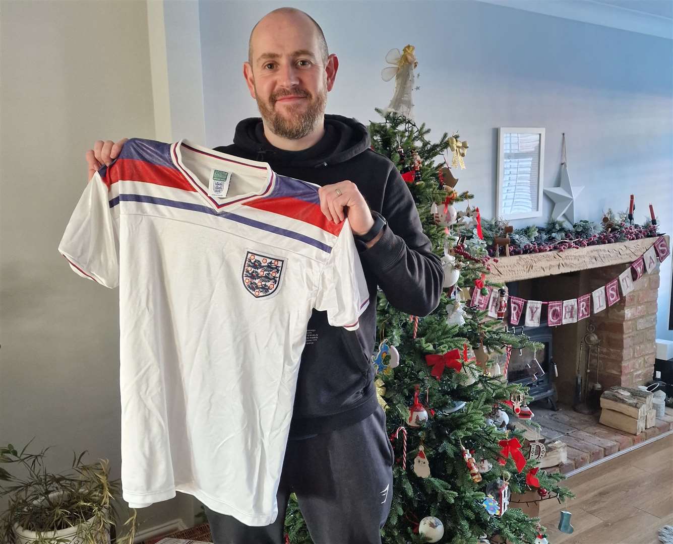 Phil Greene, from Herne Bay, bought the football shirt last Thursday. Picture: Phil Greene