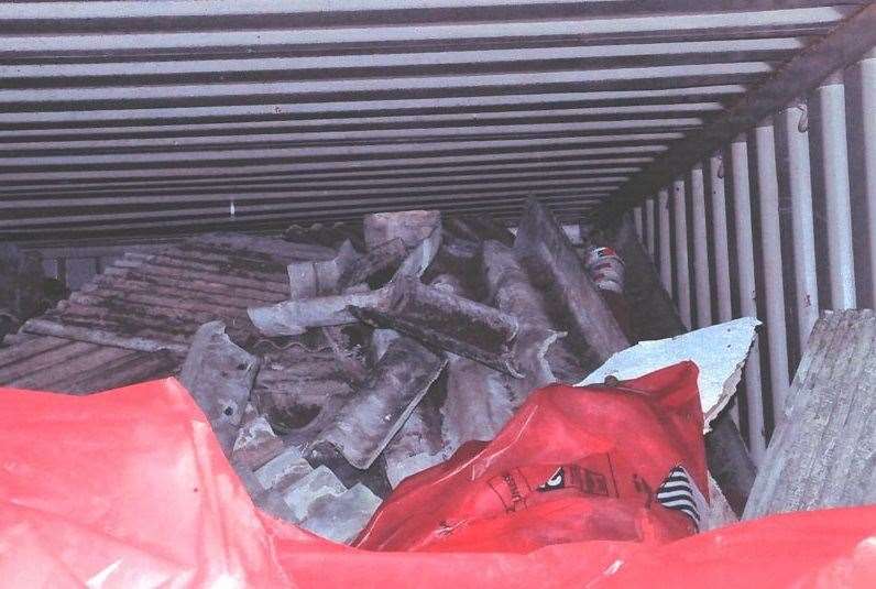 The waste was stashed in hired storage containers in Lincolnshire. Picture: Environment Agency