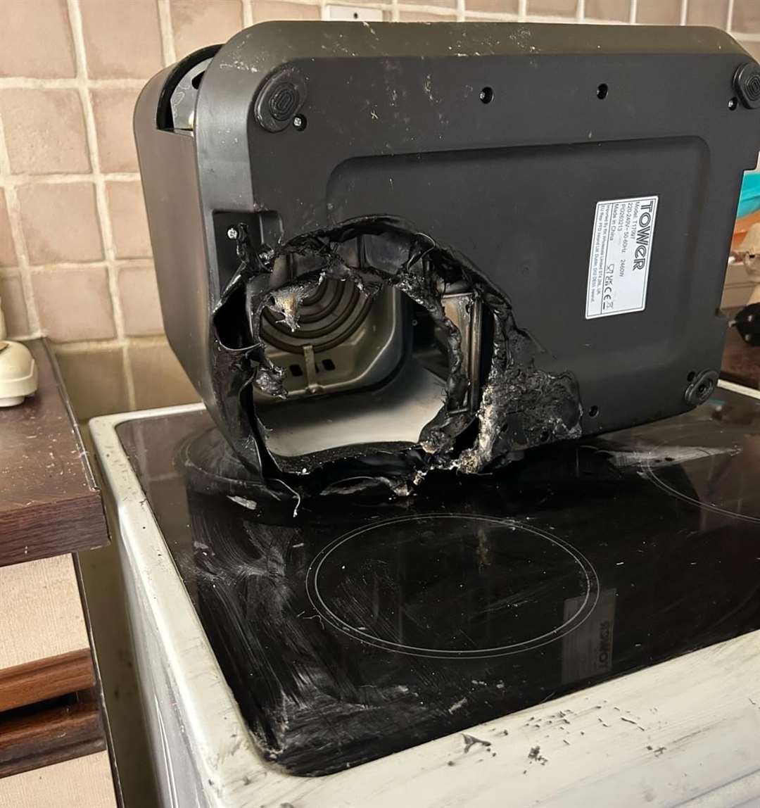 An air fryer was left on a hob at a home in Larkfield. Picture: KFRS Facebook