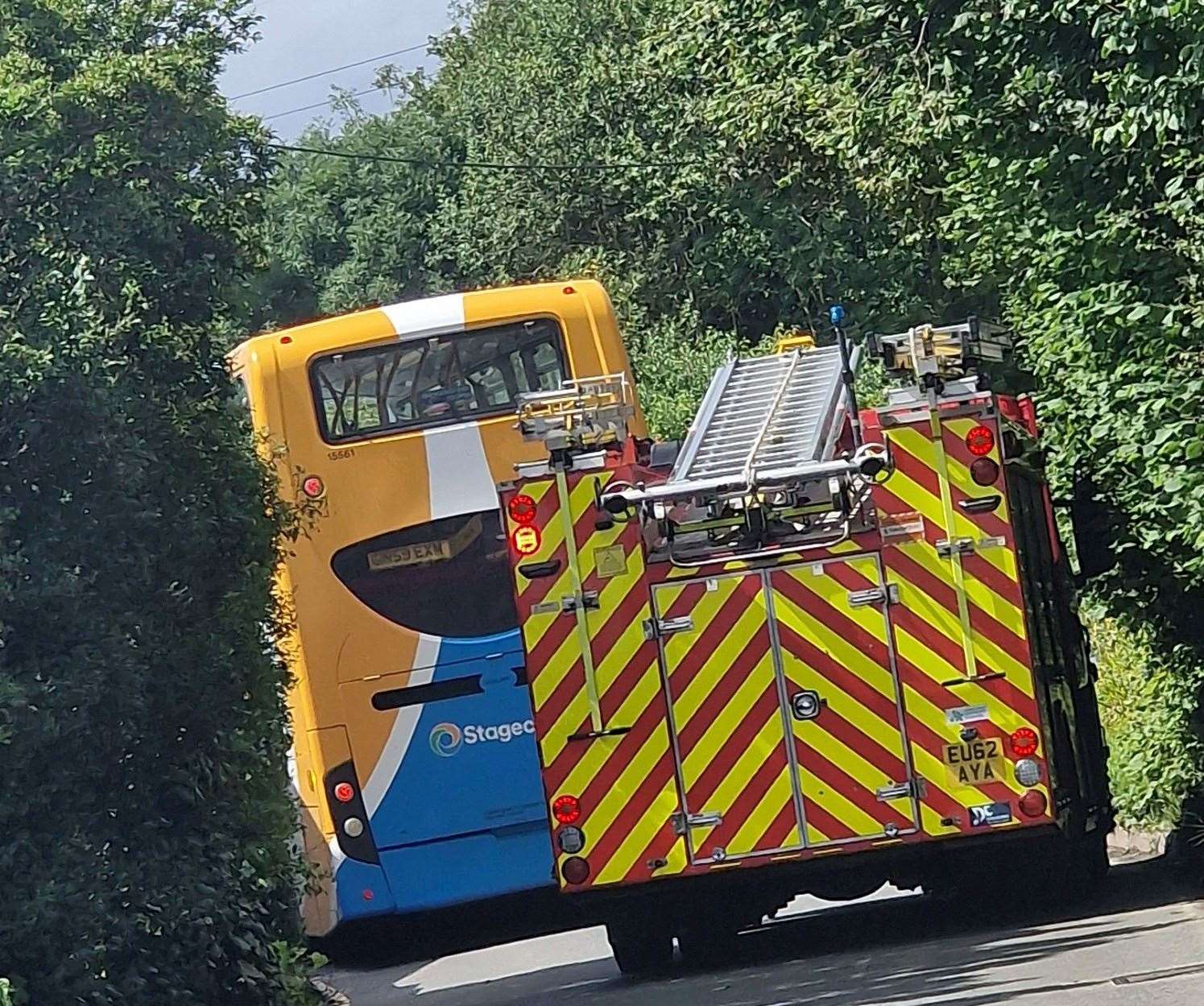 Fire, ambulance and police were called to Broad Oak Road. Picture: Dan Weale