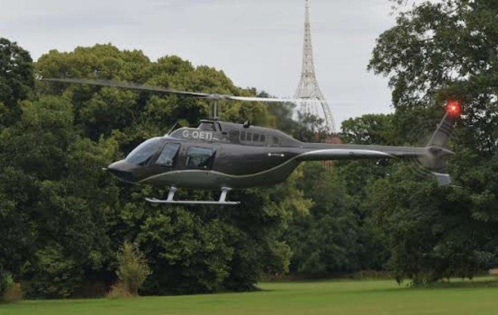 A Year-11 arrived at his prom at Quex Park in Broadstairs by helicopter Picture: Alan Green/Paul and Sally Holton