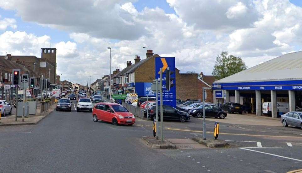 A woman has died from her injuries after being hit by a car on the A2 Watling Street in Gillingham. Picture: Google