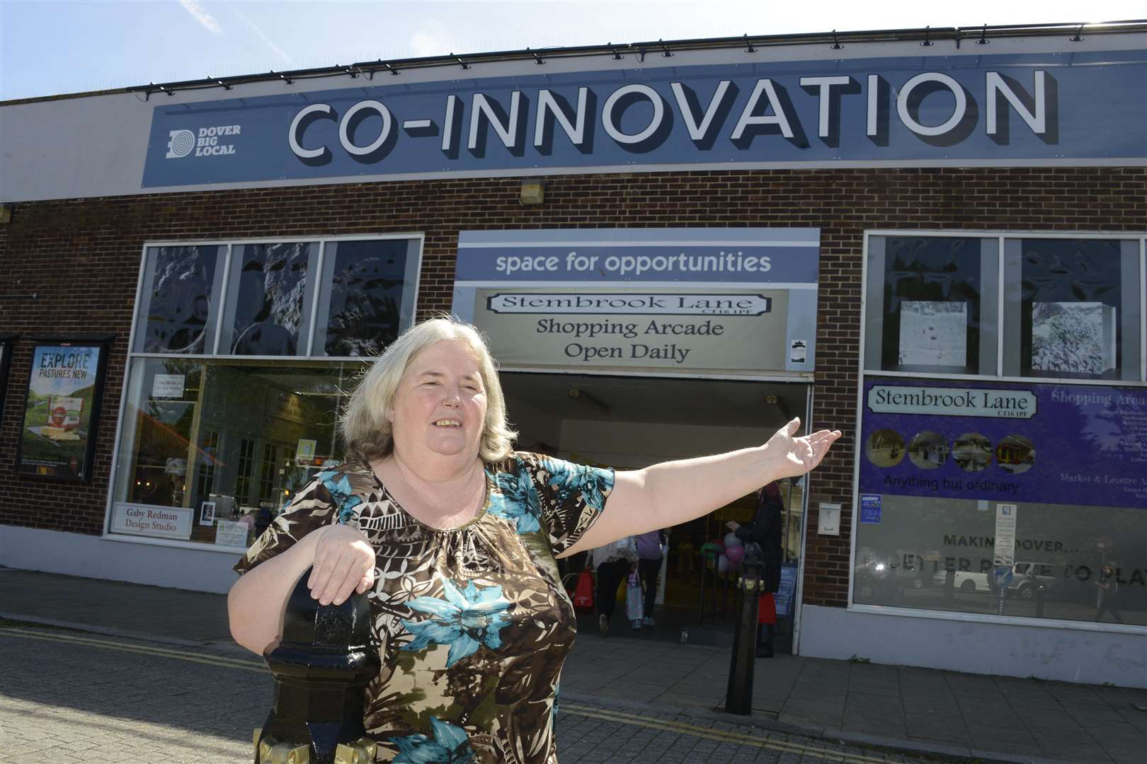 Happier times. Market manager Jan Shepherd when the centre was formally opened in 2019. Picture: Paul Amos