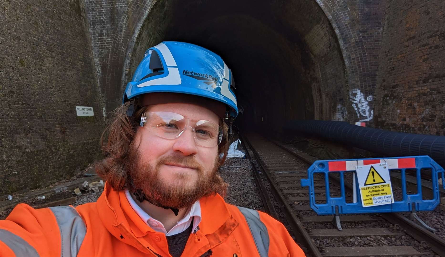 Reporter Rhys Griffiths on site with Network Rail