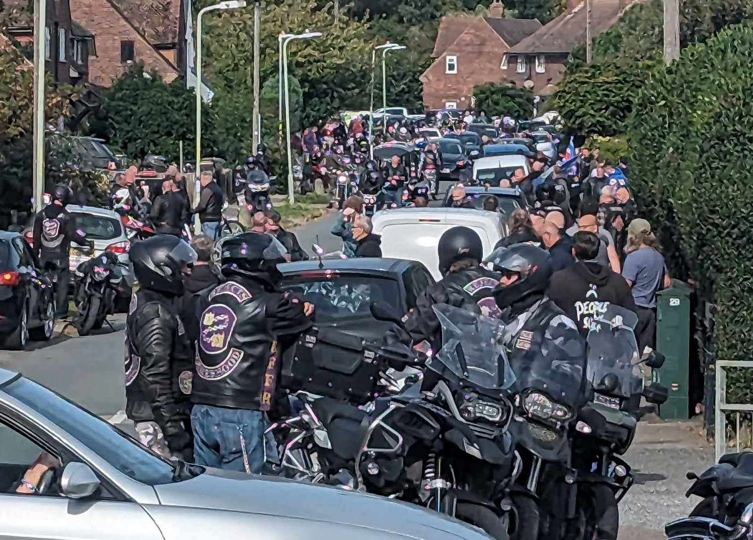 Hundreds of bikers turned up to pay tribute to Mr Clarke