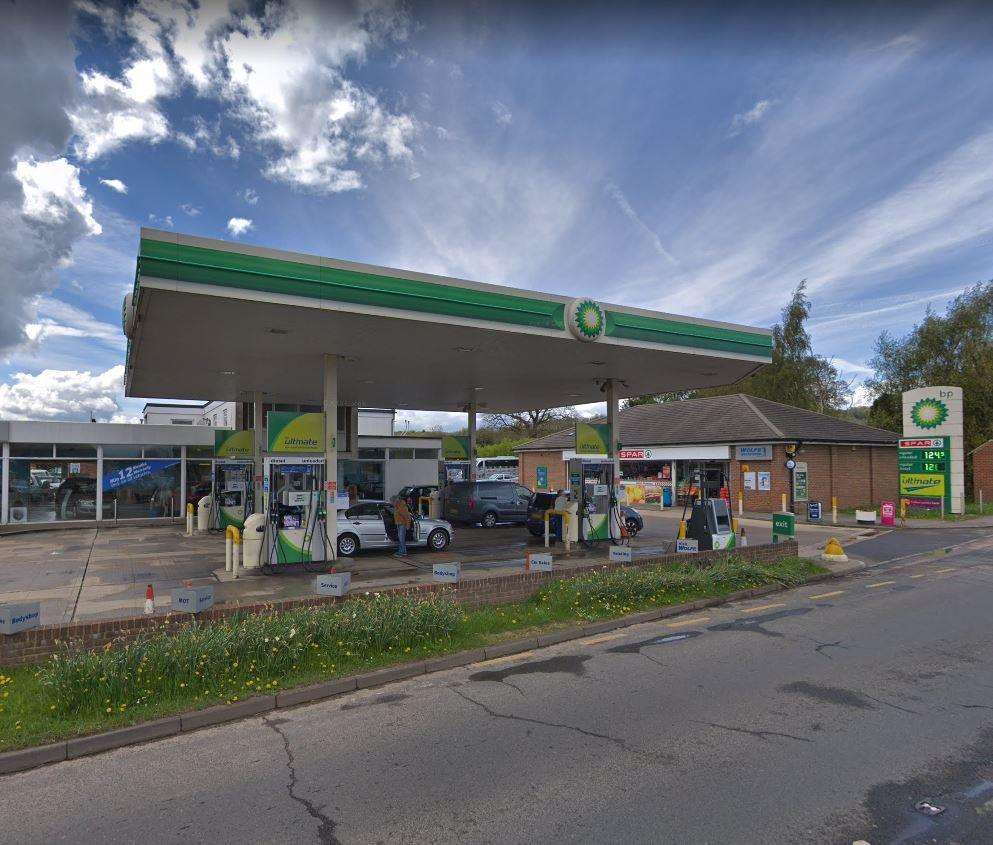 The service station in Westerham where staff were threatened by an armed robber. Picture: Google (5735013)