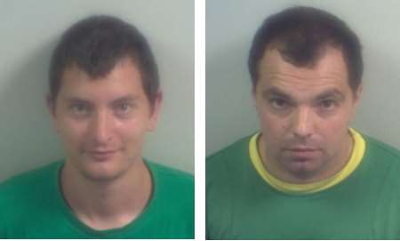 Almantas Tuskevicius (left) and Arunas Gambarovas have been jailed for running the van theft 'chop shop'