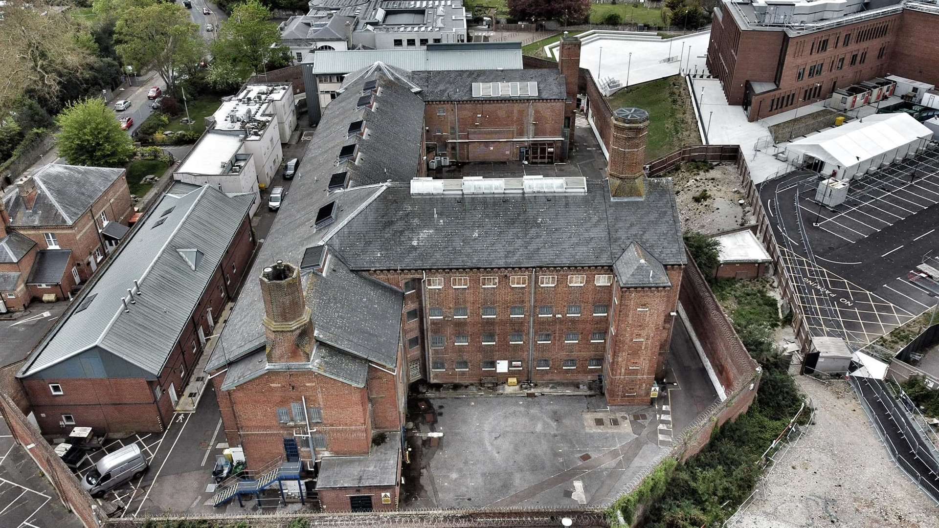 Aerial shots of Canterbury Prison taken in May 2021. Picture: Steven Rees