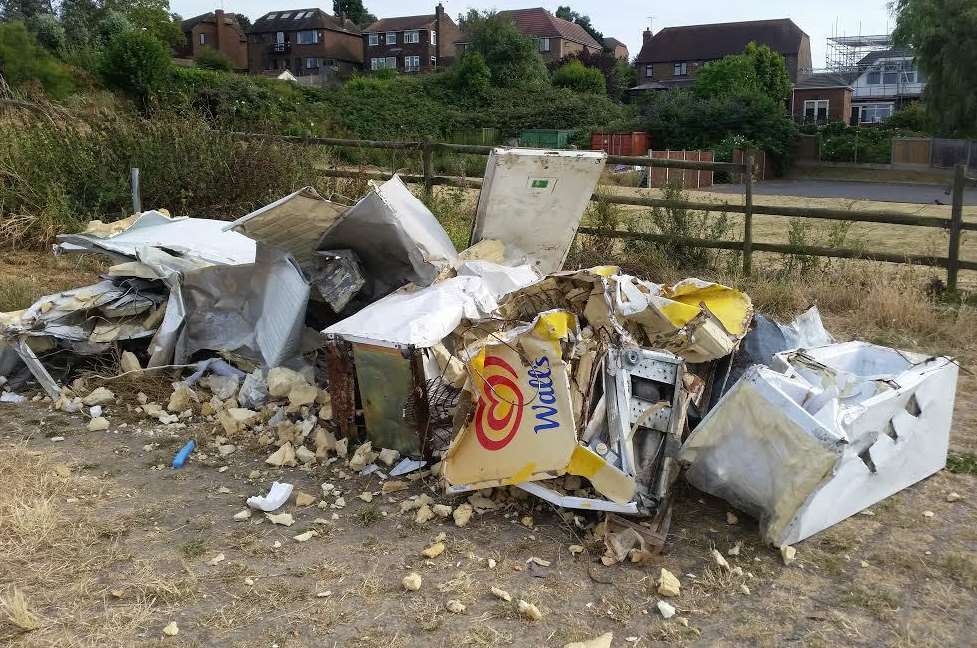 The dumped rubbish near Minster Leas