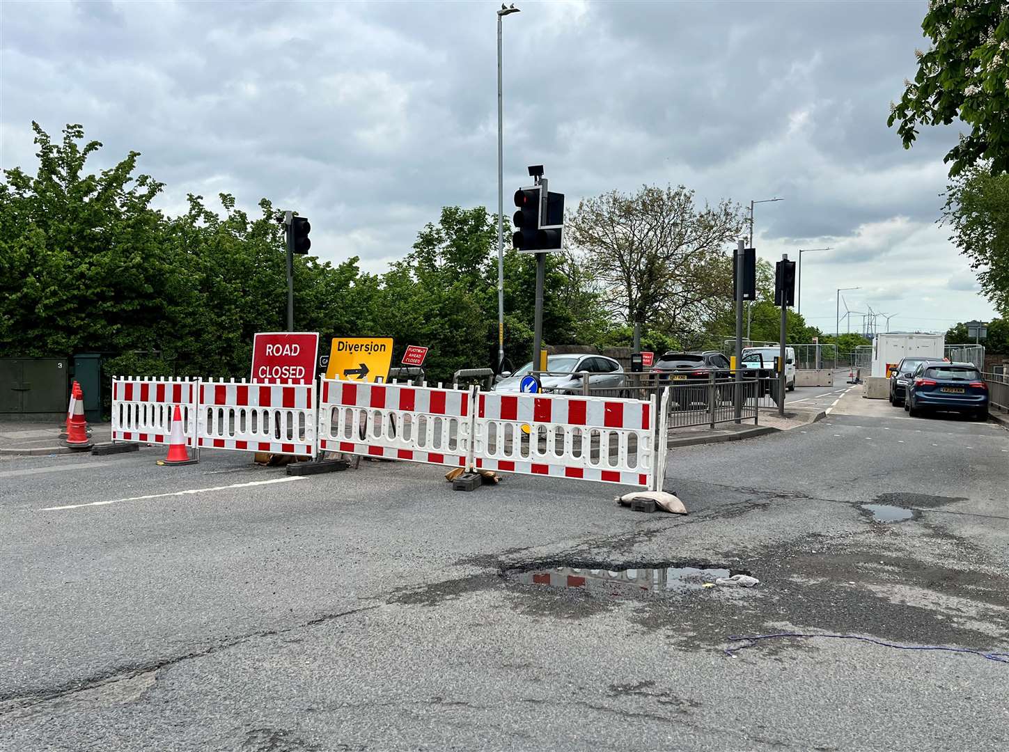 The closure at the top of Galley Hill Road in Swanscombe