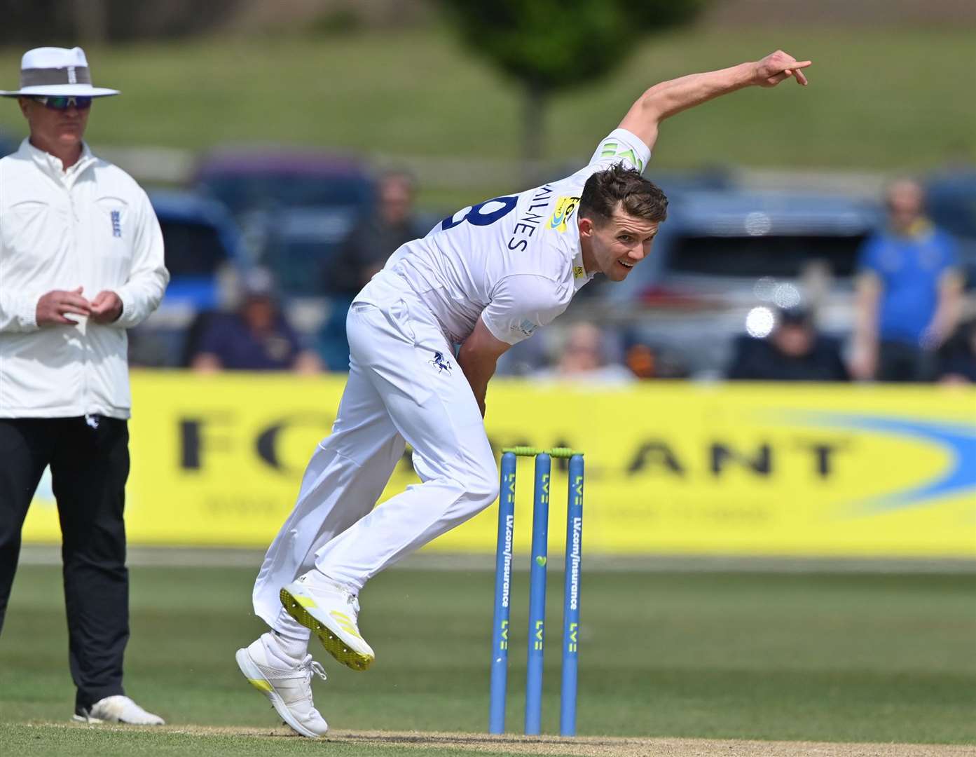 Matt Milnes failed to take a wicket in 25 overs for Kent. Picture: Keith Gillard