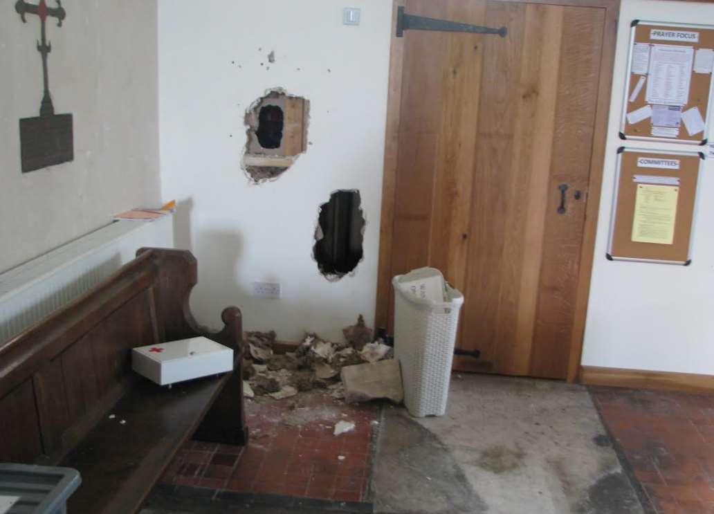 Destruction at Lydd Church