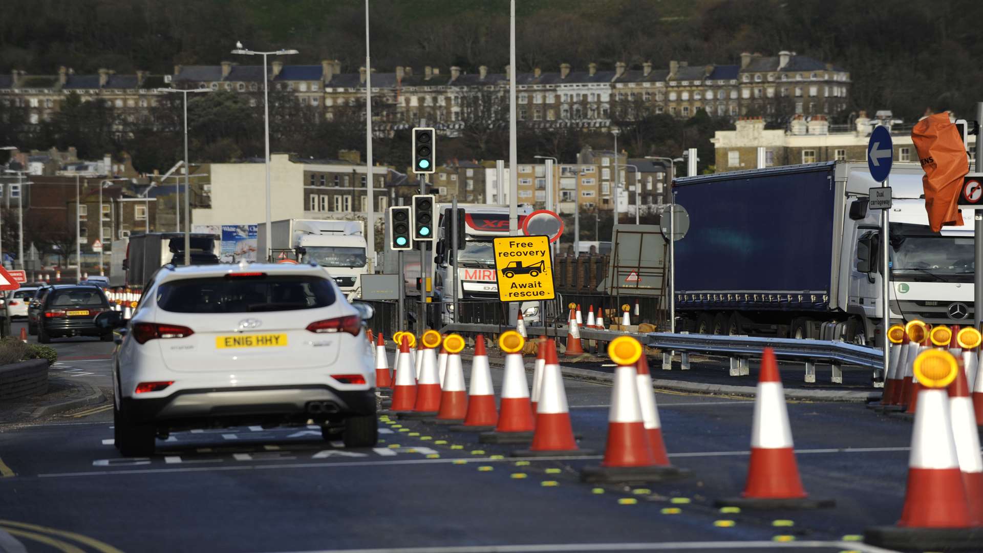 A scene of the year-long A20 Dover improvements, a view from the Union Street junction area last November.