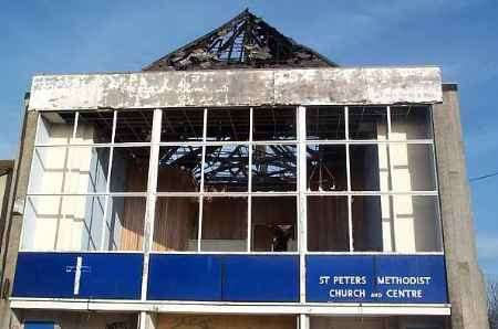 The burned out building. Picture: SAM LENNON