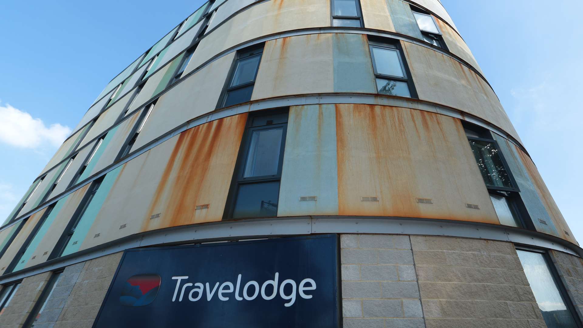 The Travelodge in Maidstone and its offending rust stains