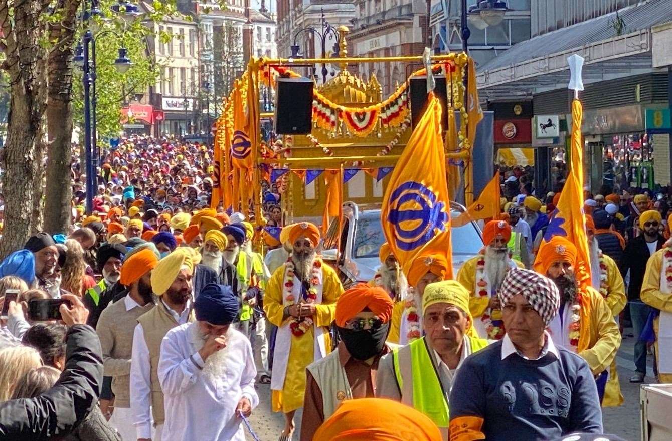 More than 10,000 people attended the Sikh festival of Vaisakhi as it returned to Gravesend after a two-year absence. Photo: Jagdev Singh Virdee