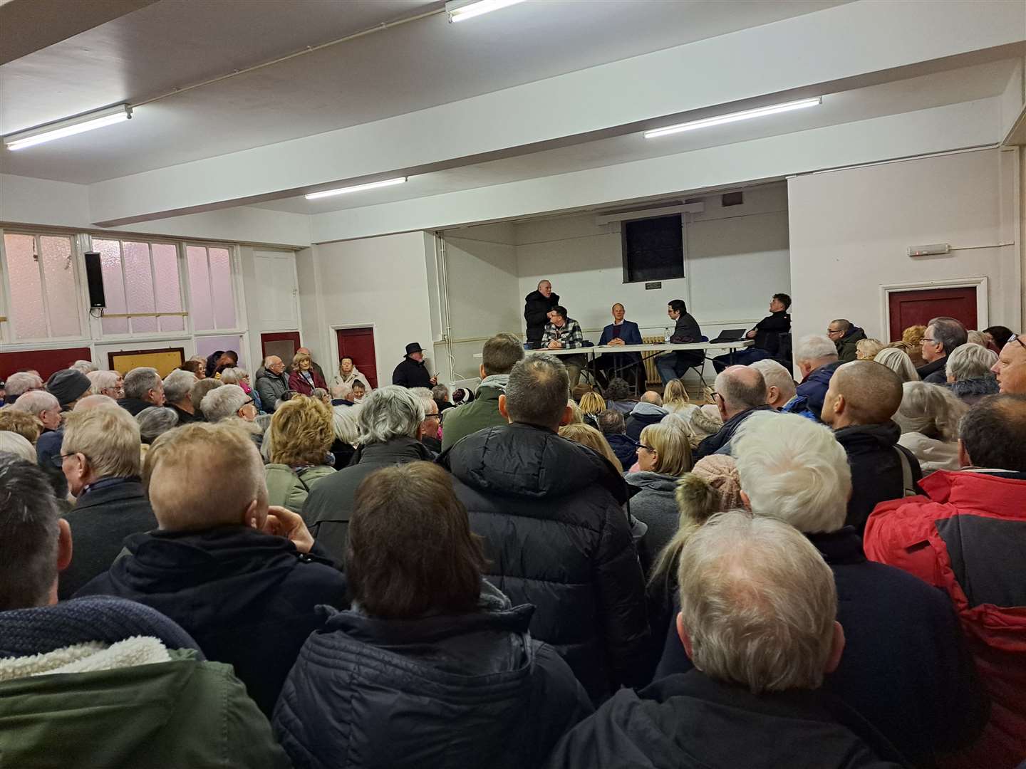 Speakers at the the United Reform Church hall meeting included David Cain, Cllr Dan Watkins and Cllr Neil Baker