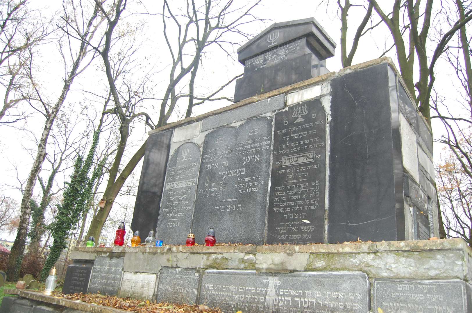 A memorial at a Jewish graveyard just outside the complex.