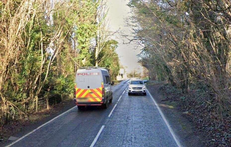 The A260 Dover Road, one of the main routes between Folkestone and Canterbury, was closed in both directions. Picture: Google Street View