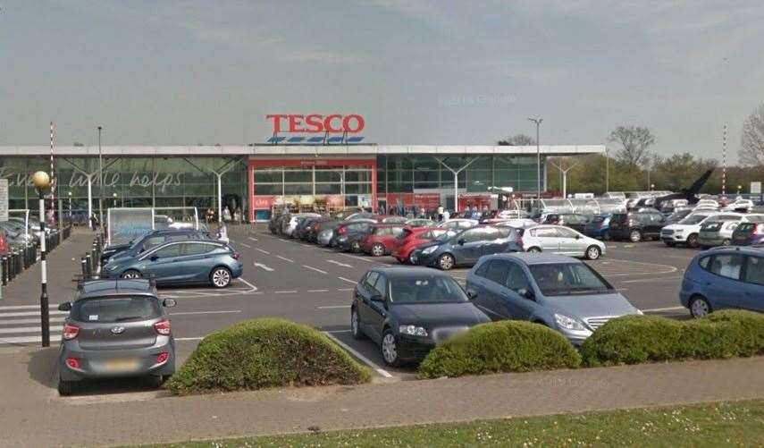 The pair targeted security guards filling cash machines at Tesco in Clacton, Essex. Picture: Google