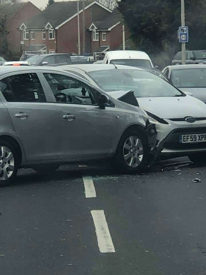 Cars were damaged in the incident Walderslade Road