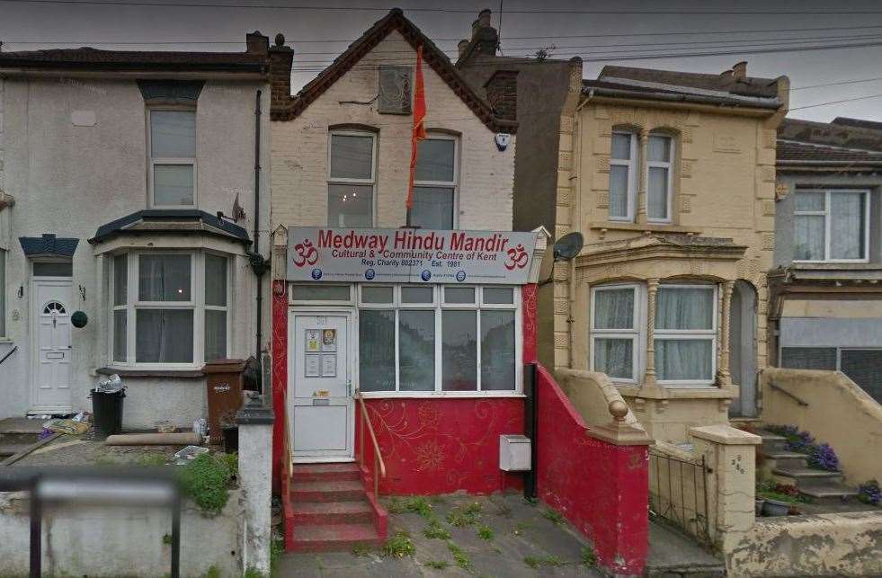 Outside Medway Hindu Mandir in Canterbury Street, Gillingham. Picture: Google Maps