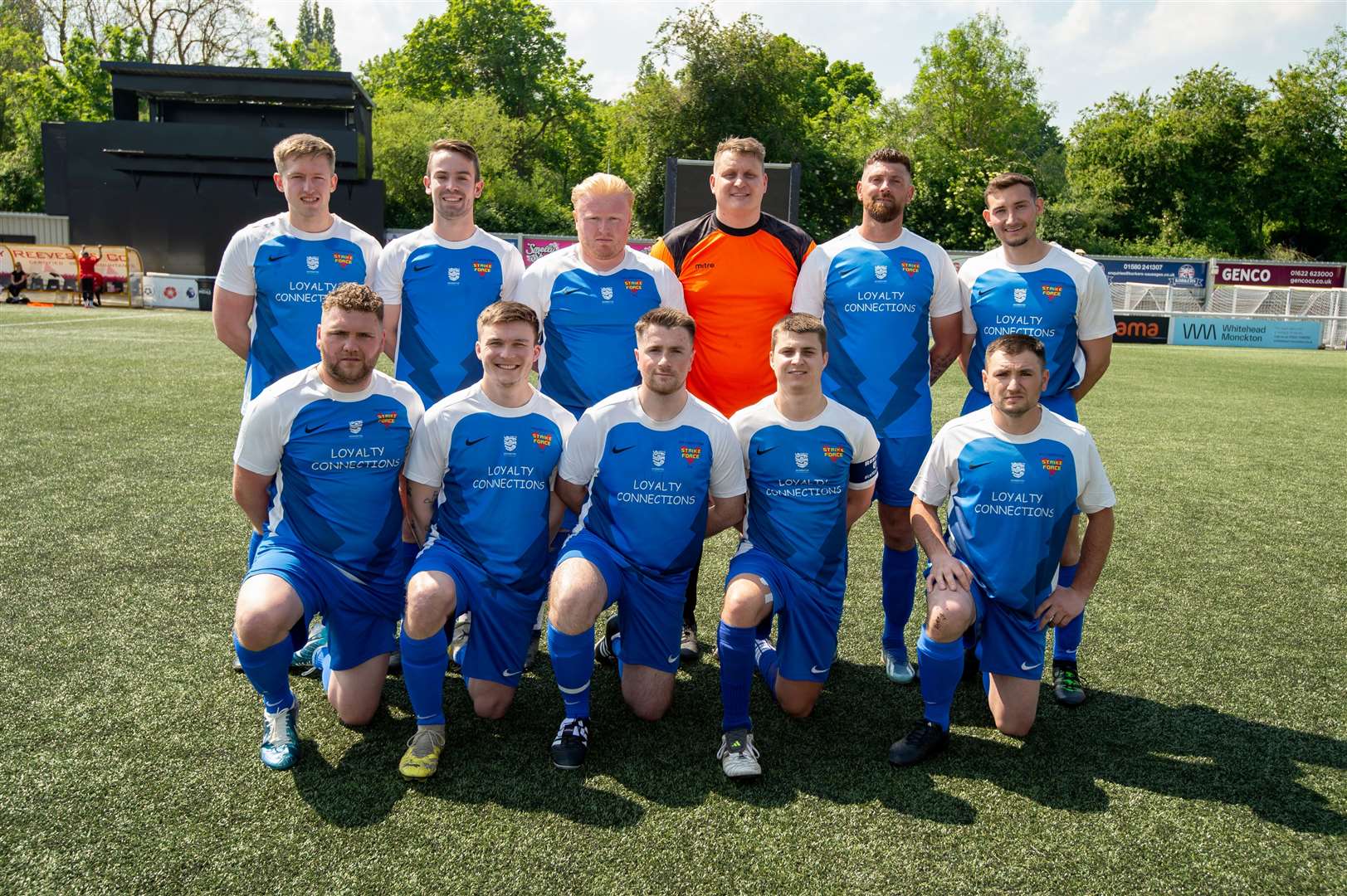 Faversham Strike Force's starting XI before the DFDS Kent Junior Cup Final. Picture: PSP Images/Ian Scammell