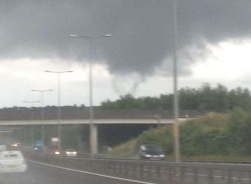 Photo of the supposed tornado in Herne Bay. Pic: Matt Day