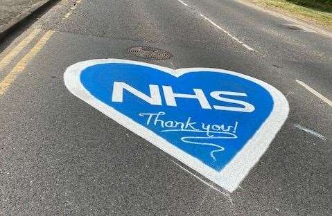 NHS heart on the A227 outside Bartellas. Picture: Meopham Parish Council