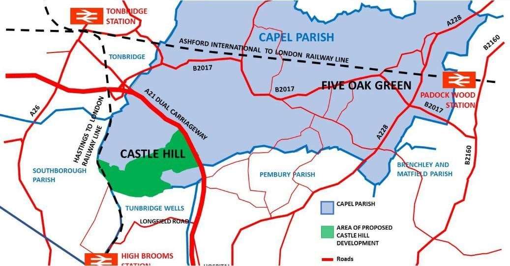 The positioning of the Castle Hill scheme