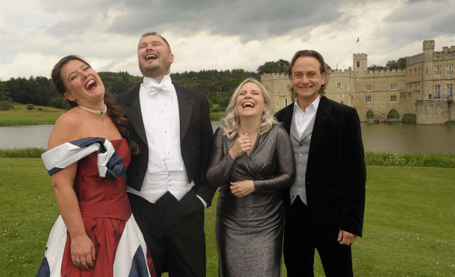 Last year's soloists have fun ahead of the concert with Louise Dearman third from left - but what will she wear this year? Picture: Steve Crispe