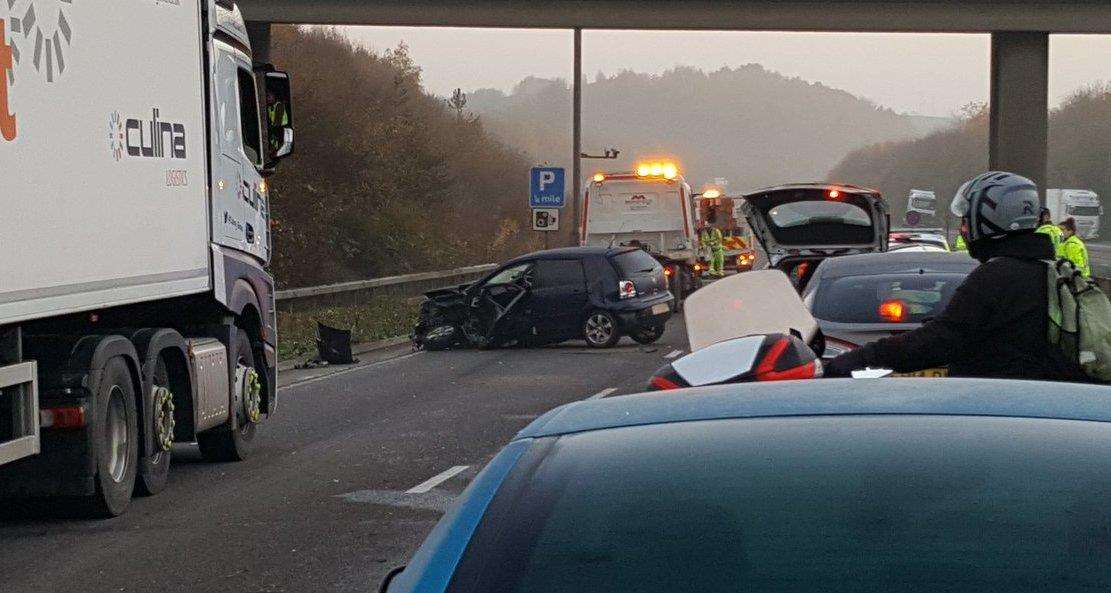 The A249 has now reopened after a crash. Picture: Sam Trussler