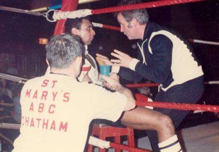 Freddie Ludlow in the ring with Ian John Lewis