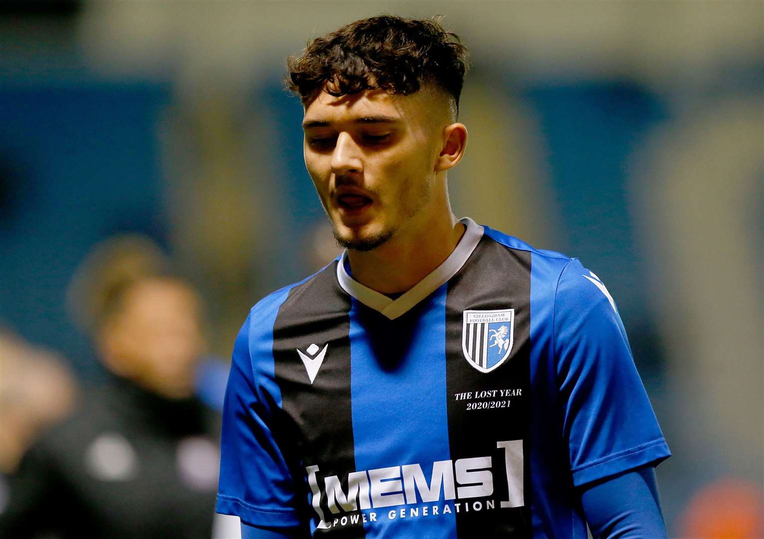 Left-back Bailey Akehurst made 11 appearances for Gillingham in 2021/22. Picture: Andy Jones