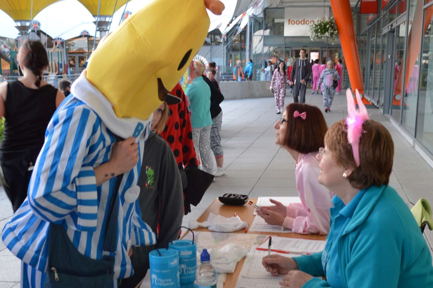 A banana (in pyjamas) signing up for last year's event