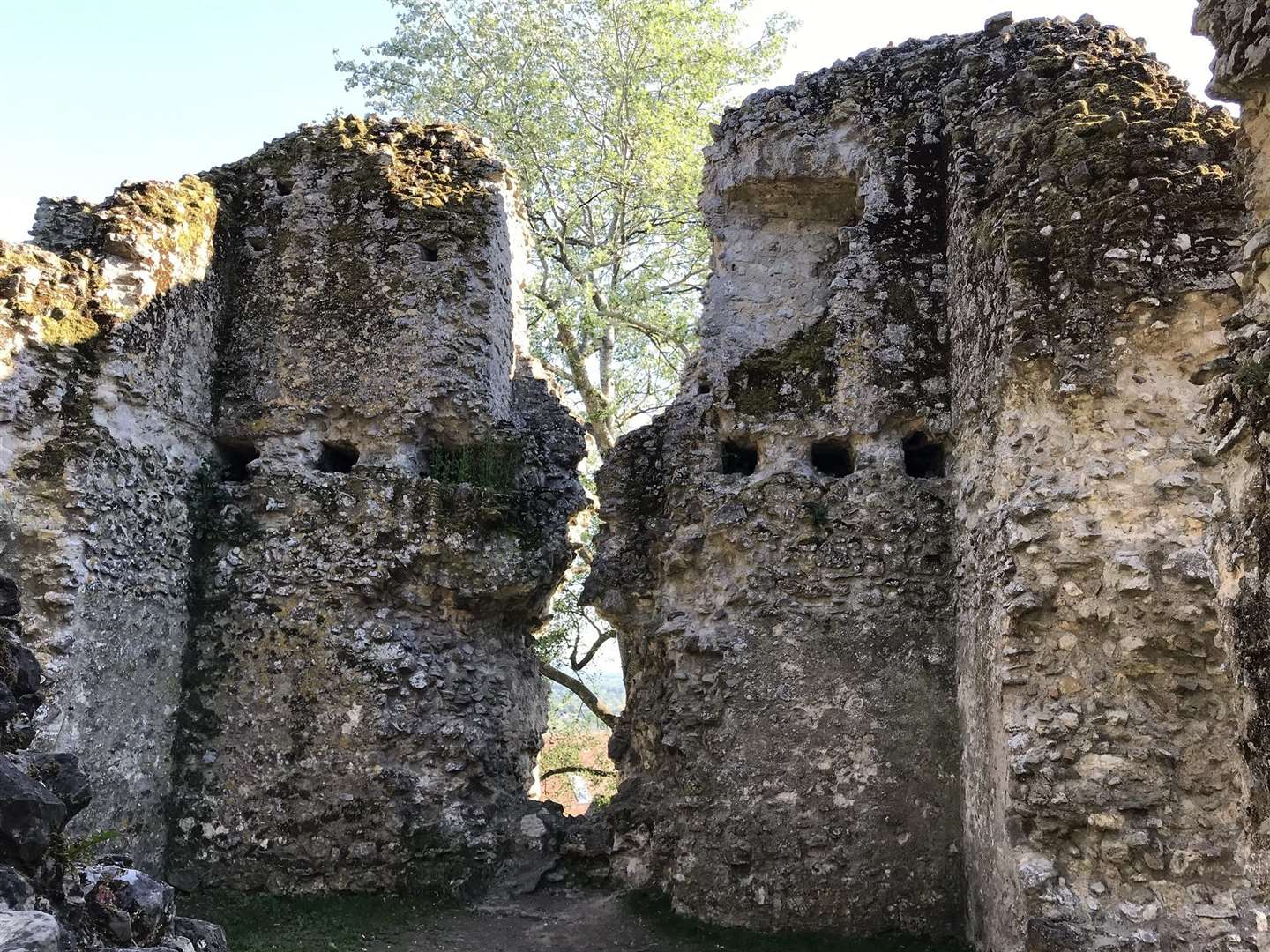A view from inside the ruined walls of Sutton Valence Castle