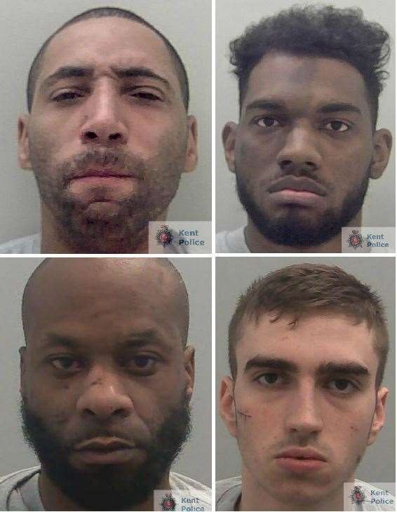 Clockwise from top left: Kevin Roach, Julian Grant, Alfie Caparn, Rodney Harris were all jailed. Picture: Kent Police