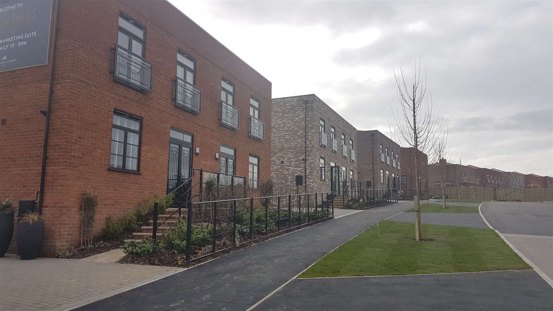 A number of homes are completed at Saxon Fields