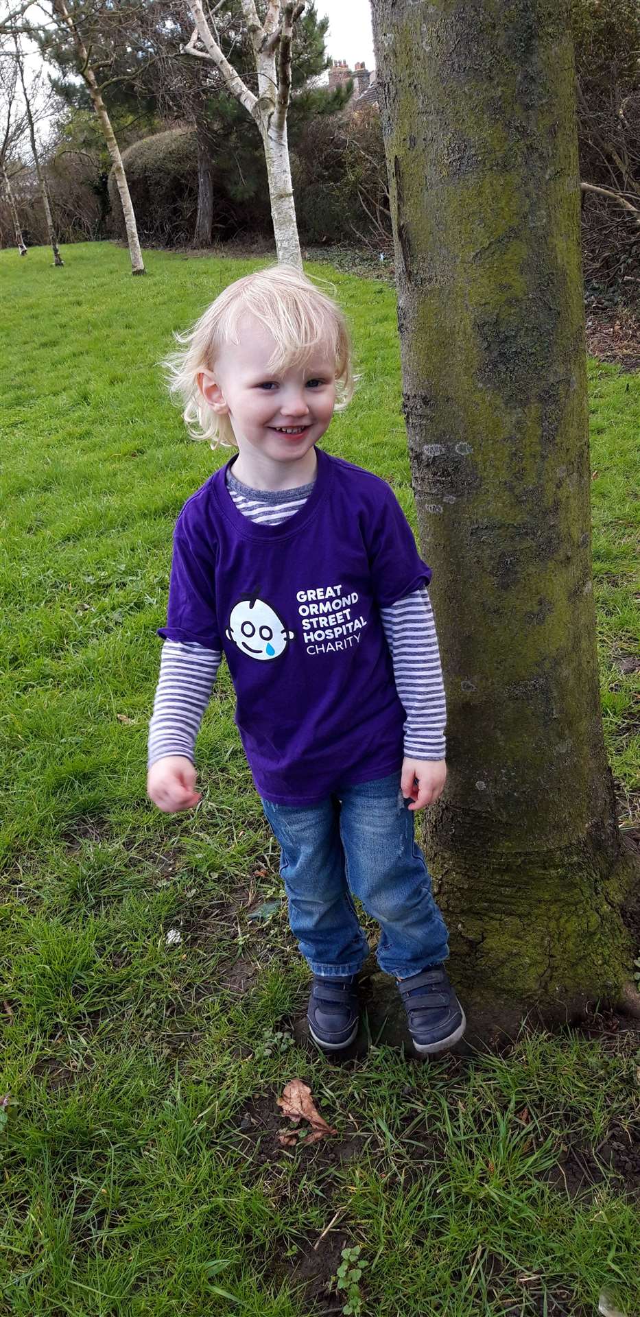 Three-year-old Rory Newing, from Sheppey, is doing a 62-mile challenge to raise money for Great Ormond Street Hospital, which treated him after he was born for a heart defect (45244849)