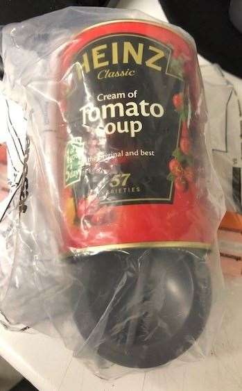 Class A drugs were discovered in this soup can (8106803)